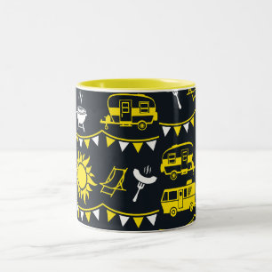 Caravan Camping Decor Two-Tone Coffee Mug