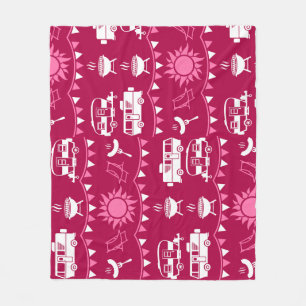 Caravan Camping Home Decor Fleece Blanket