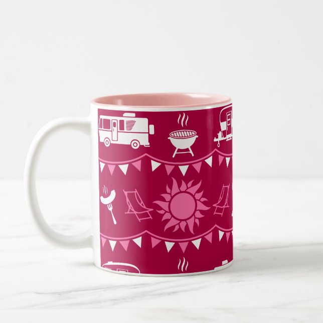 Caravan Camping Home Decor Two-Tone Coffee Mug (Left)