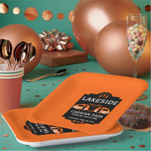 Caravan Campsite Promotion Paper Plate