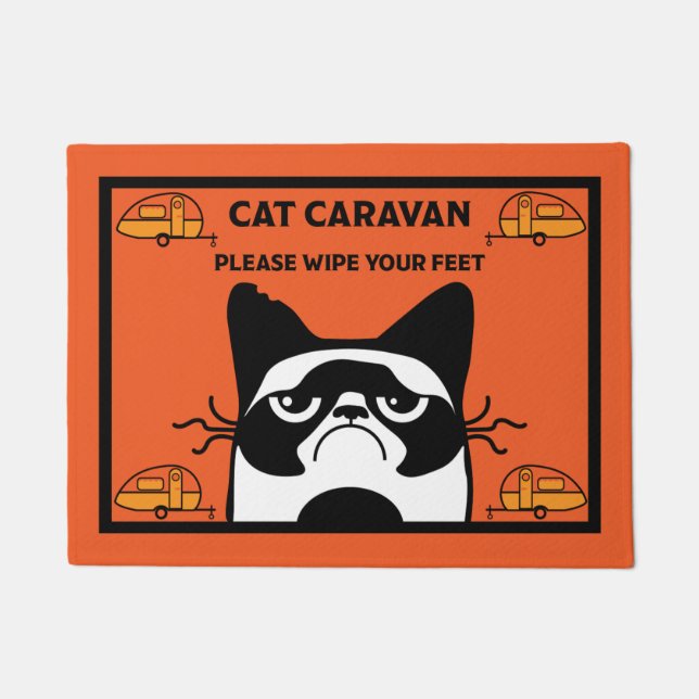 Caravan Cat Door Mat (Front)