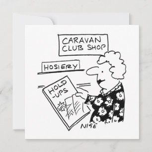 Caravan Club Shop Hosiery Hold-Ups Cartoon Holiday Card