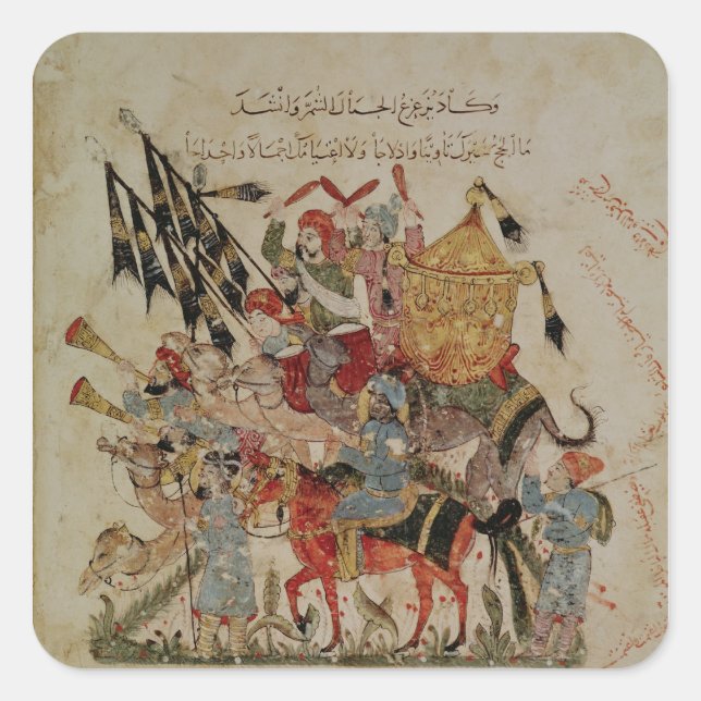 Caravan going to Mecca Square Sticker (Front)