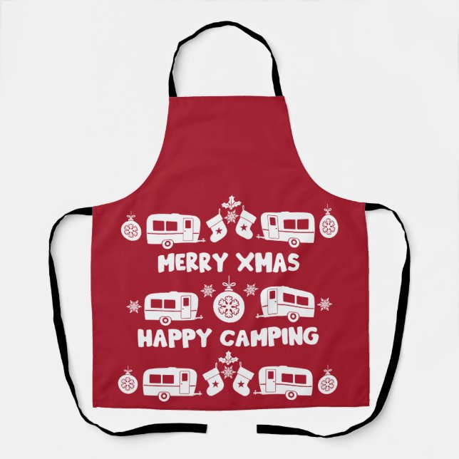 Caravan Happy Christmas Camping   Apron (Front)