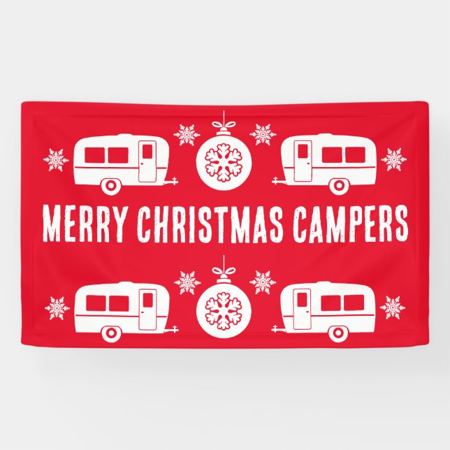 Caravan Happy Christmas Camping   Banner (Horizontal)
