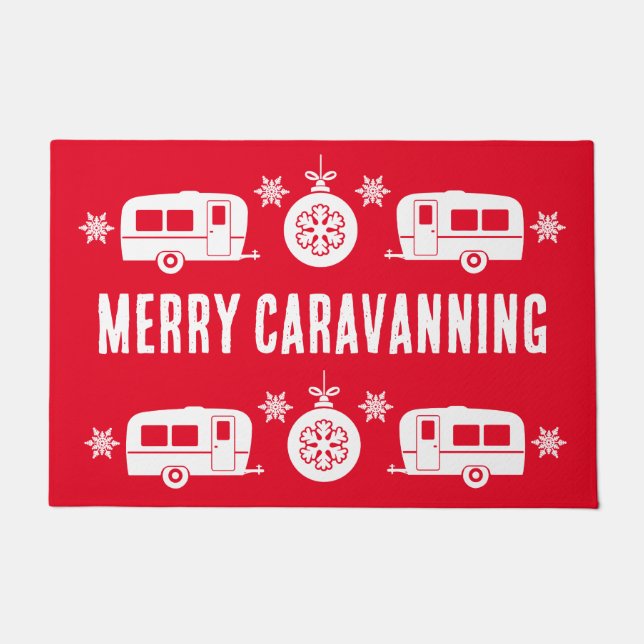 Caravan Happy Christmas Camping   Doormat (Front)
