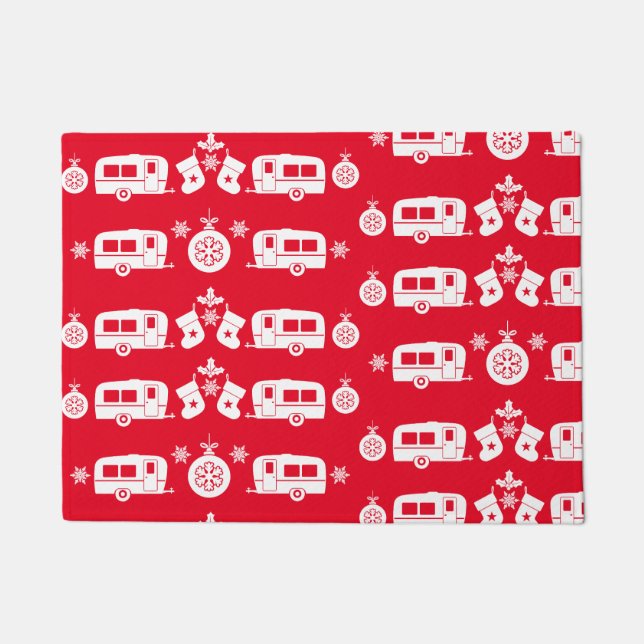 Caravan Happy Christmas Camping   Doormat (Front)