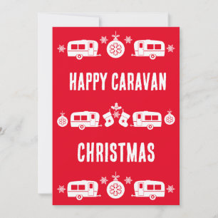 Caravan Happy Christmas Camping   Holiday Card