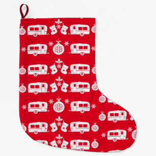 Caravan Happy Christmas Camping   Large Christmas Stocking