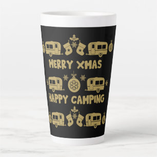 Caravan Happy Christmas Camping Latte Mug