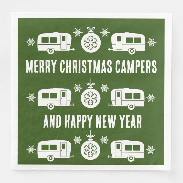 Caravan Happy Christmas Camping   Napkin (Front)