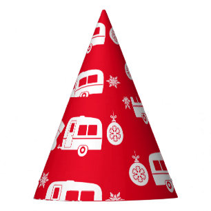 Caravan Happy Christmas Camping   Party Hat