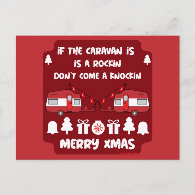 Caravan Happy Christmas Camping  Postcard (Front)