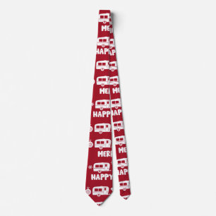 Caravan Happy Christmas Camping Tie