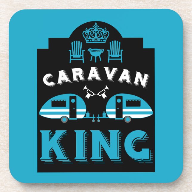 Caravan King Gifts For Campers Coaster (Front)
