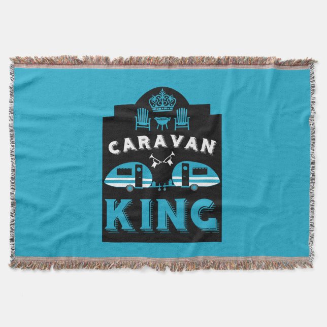 Caravan King Gifts For Campers Throw Blanket (Front)