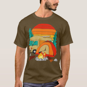 Caravan Outdoor Campsite Nature Camp Retro Camper T-Shirt