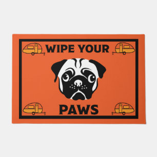 Caravan Pug Dog Door Mat
