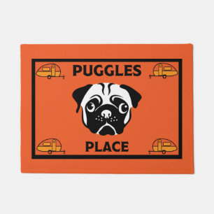 Caravan Pug Dog Door Mat