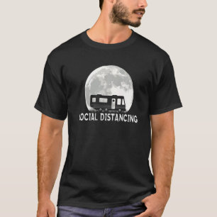 Caravan Tent Camping Under Full Moon On Vacation   T-Shirt