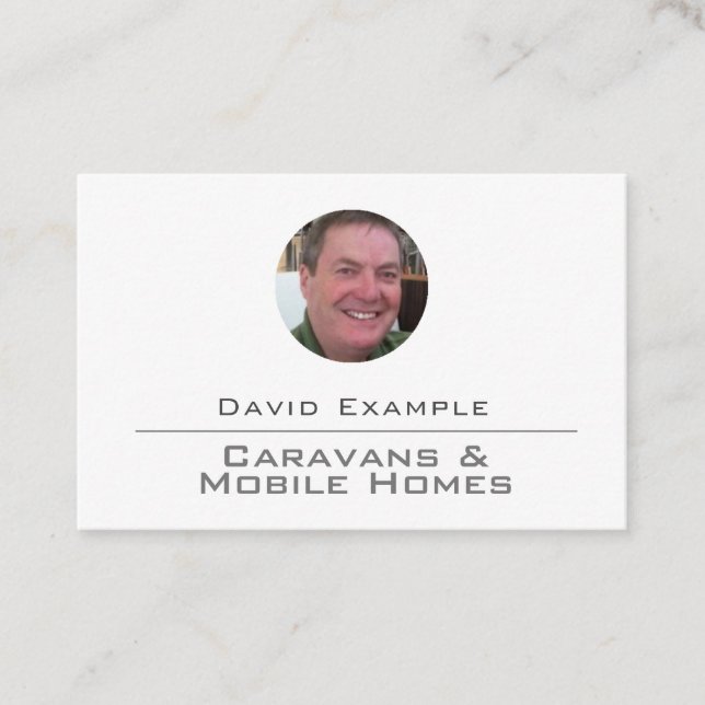 Caravans & Mobile Homes with Photo of Holder Business Card (Front)
