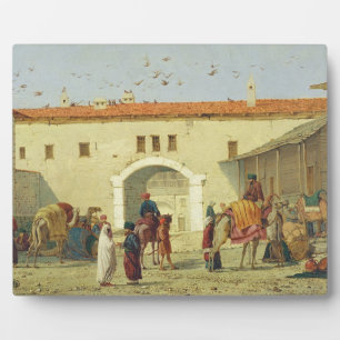 Caravanserai at Mylasa, Turkey, 1845 (oil on panel Plaque