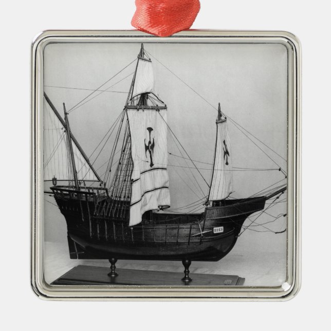 Caravel of Christopher Columbus Metal Tree Decoration (Front)