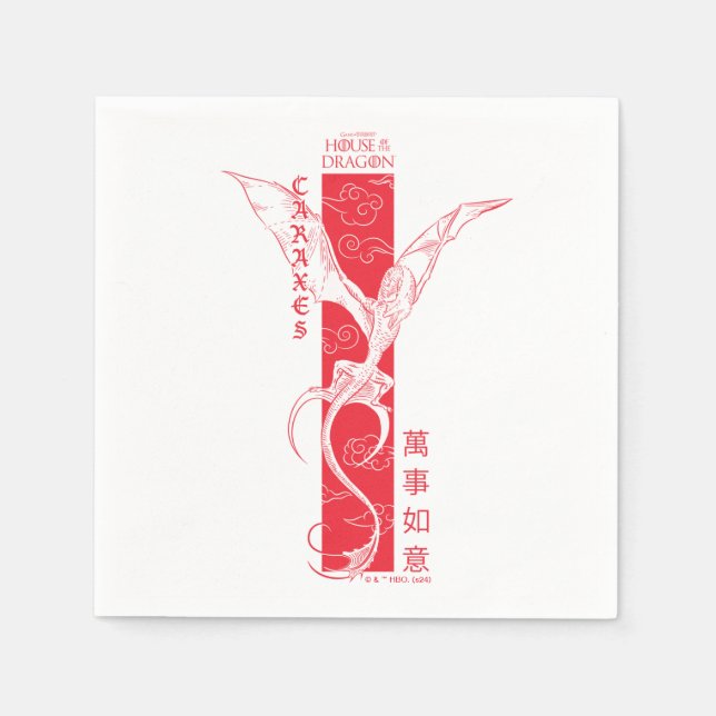 Caraxes in Flight Banner Chinese New Year | 萬事如意 Napkin (Front)