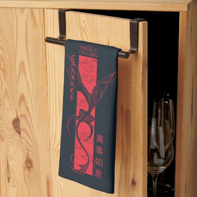 Caraxes in Flight Banner Chinese New Year | 萬事如意 Tea Towel (Thirds Fold)