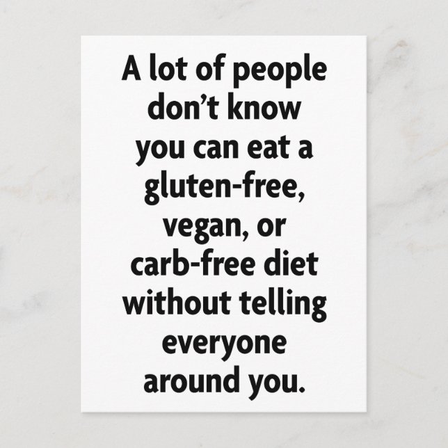 Carb-free Postcard (Front)