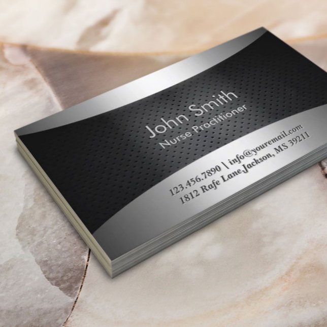 Carbon Black Nurse Practitioner Business Card (Creator Uploaded)