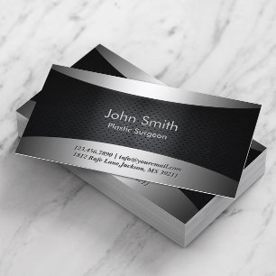 Carbon Black Plastic Surgeon Business Card
