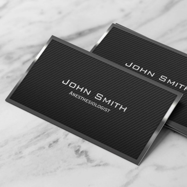 Carbon Fibre Anaesthesiologist Business Card (Creator Uploaded)