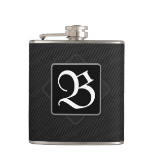 Carbon Fibre Black Monogram Drink Flask
