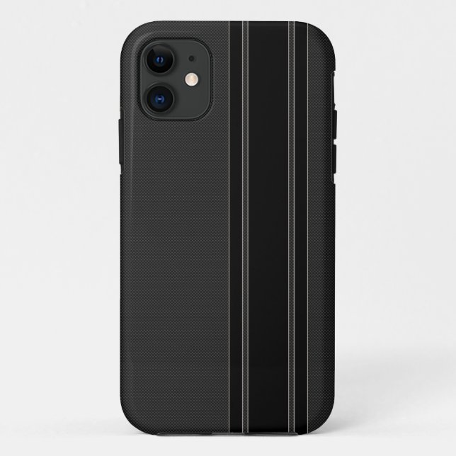 Carbon Fibre & Black Stripes iPhone 5 Case (Back)