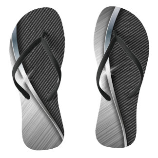 Carbon Fibre & Brushed Metal 4 Flip Flops