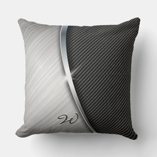 Carbon Fibre & Brushed Metal 4 Pillows (Front)