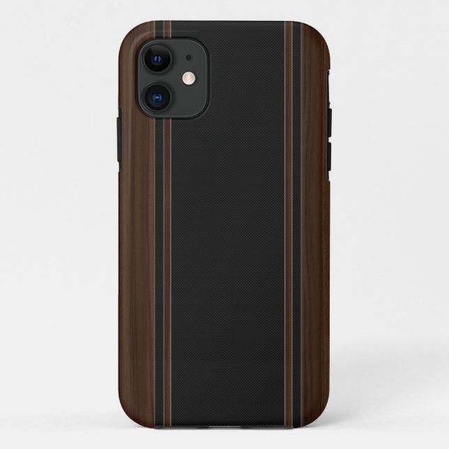 Carbon Fibre & Dark Wood iPhone 5 Case (Back)