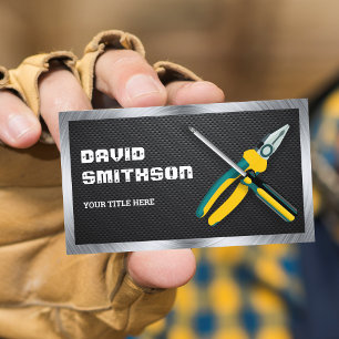 Carbon Fibre Handyman Repair Tools Electrician Business Card