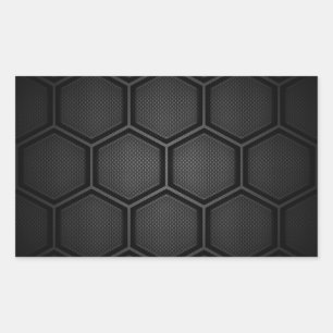 Carbon Fibre Hex Tiles Rectangular Sticker