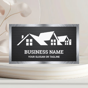 Carbon Fibre House Roofing Construction Roofer Business Card