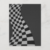 Carbon Fibre Like Racing Flag Wave Print