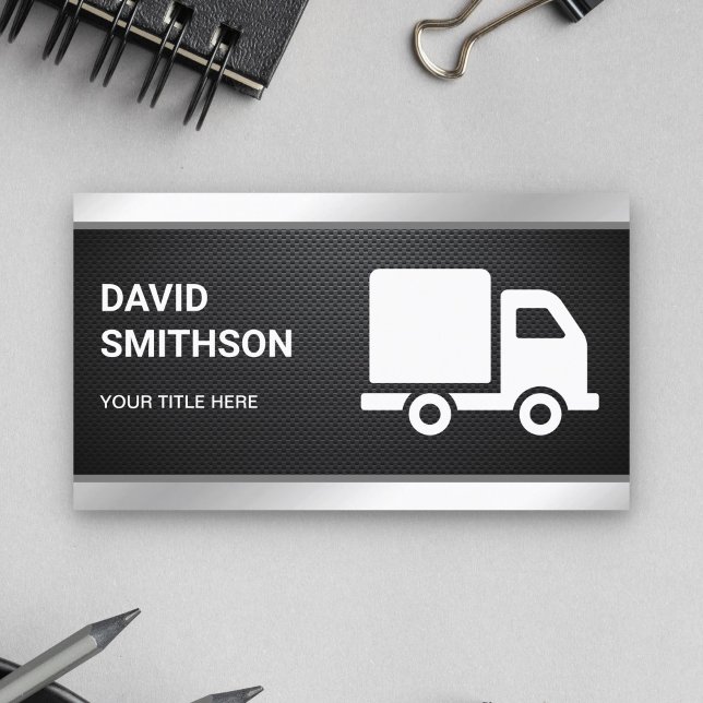 Carbon Fibre Logistics Transportation Cargo Truck Business Card (Creator Uploaded)