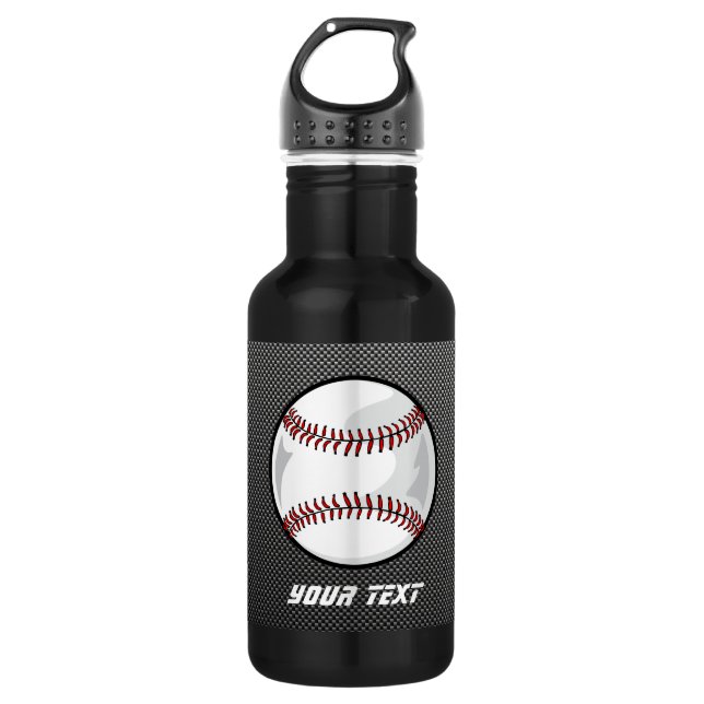 Carbon Fibre look Baseball 532 Ml Water Bottle (Front)