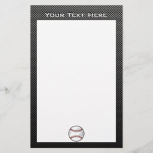 Carbon Fibre look Baseball Stationery