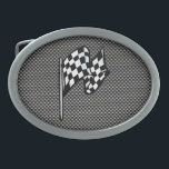 Carbon Fibre look Chequered Flag Belt Buckle<br><div class="desc">You will love this cool black carbon fibre chequered flag "auto racing" nascar racing design. Great for gifts! Available on tee shirts, smart phone cases, mousepads, keychains, posters, cards, electronic covers, computer laptop / notebook sleeves, caps, mugs, and more! Visit our site for a custom gift case for Samsung Galaxy...</div>