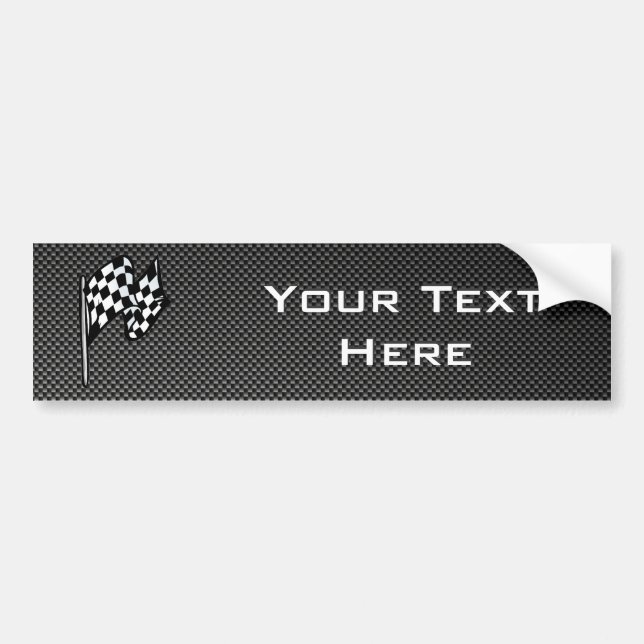 Carbon Fibre look Chequered Flag Bumper Sticker (Front)