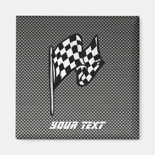 Carbon Fibre look Chequered Flag Magnet