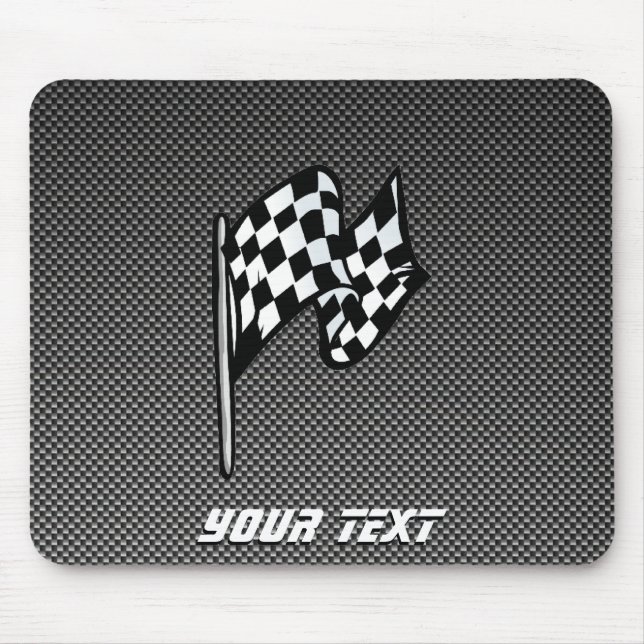 Carbon Fibre look Chequered Flag Mouse Pad (Front)