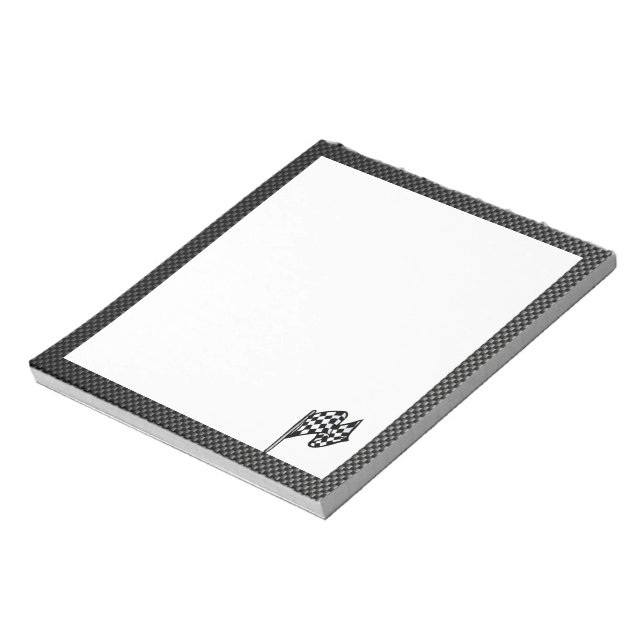 Carbon Fibre look Chequered Flag Notepad (Rotated)